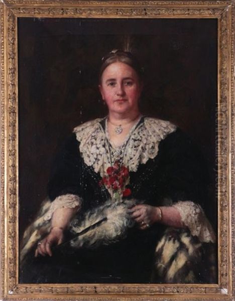 Portrait Of Mrs. Charlotte De Hooch Oil Painting by Robert Edward Morrison