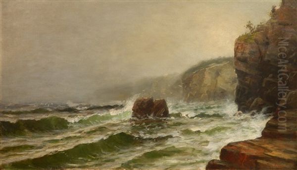 Rocky Coastline Oil Painting by Jonathan Bradley Morse