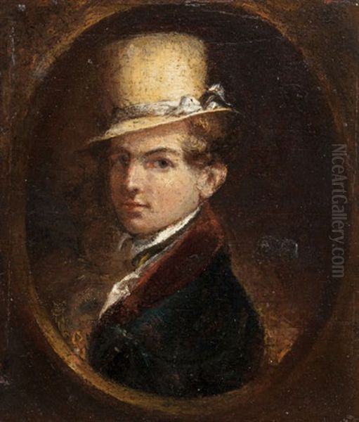 Portrait Of A Man In A Top Hat Oil Painting by Samuel F.B. Morse