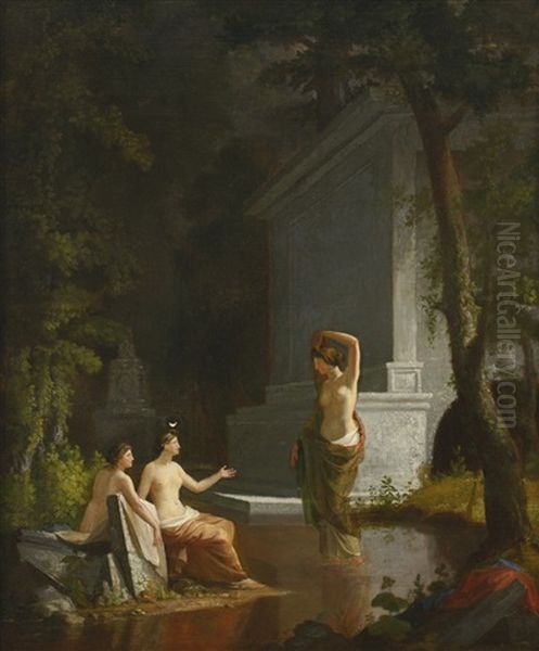 Diana At The Fountain Oil Painting by Samuel F.B. Morse