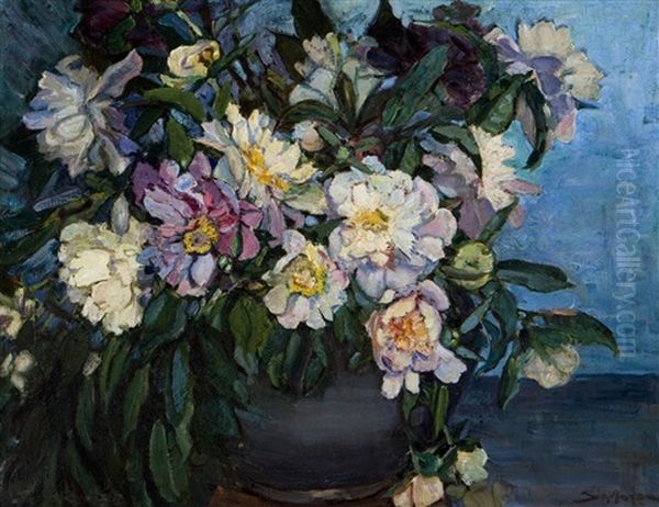 Still Life With Floral Bouquet Oil Painting by Susan Mary Morse