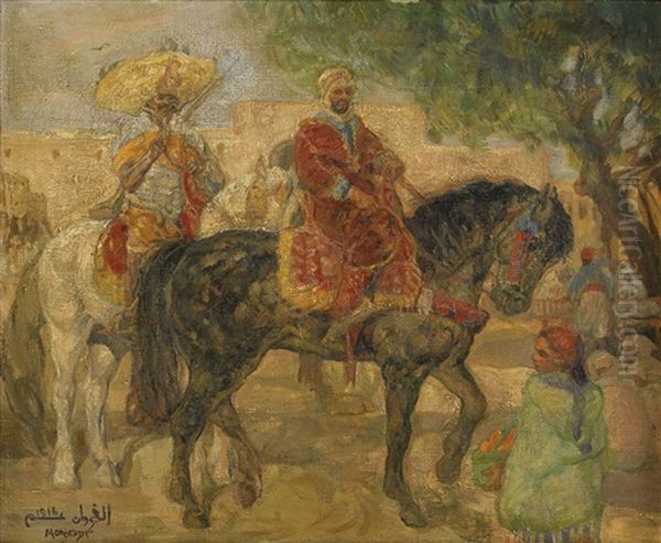 Ryttare I Orientaliskt Landskap Oil Painting by Anna Morstadt