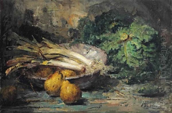 Vegetables And Pears Oil Painting by Frans Mortelmans