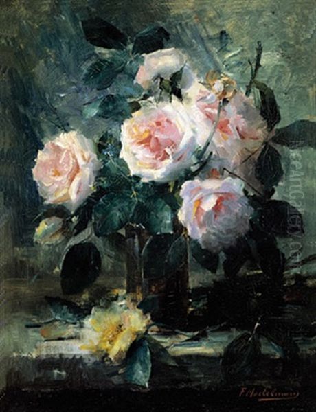 Rozen Oil Painting by Frans Mortelmans