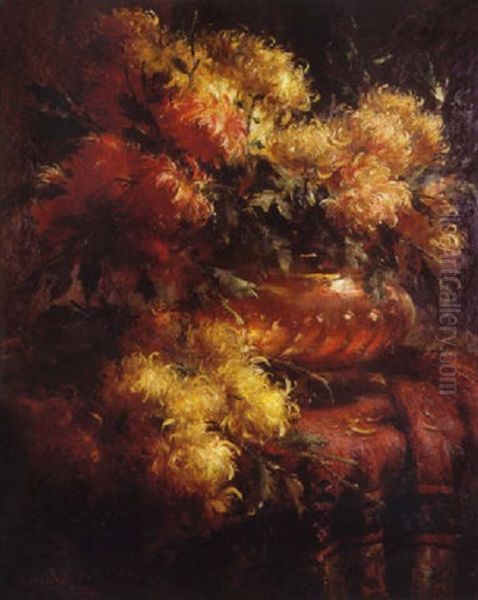 Bouquet De Fleurs Oil Painting by Frans Mortelmans