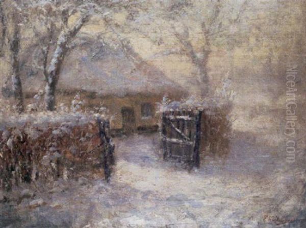 Besneeuwde Hoeve Oil Painting by Frans Mortelmans