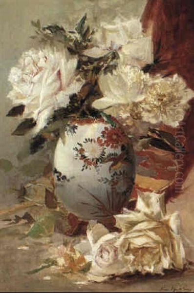 Still Life Of Flowers Oil Painting by Frans Mortelmans