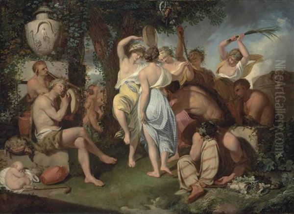 A Bacchanalian Dance Oil Painting by John Hamilton Mortimer