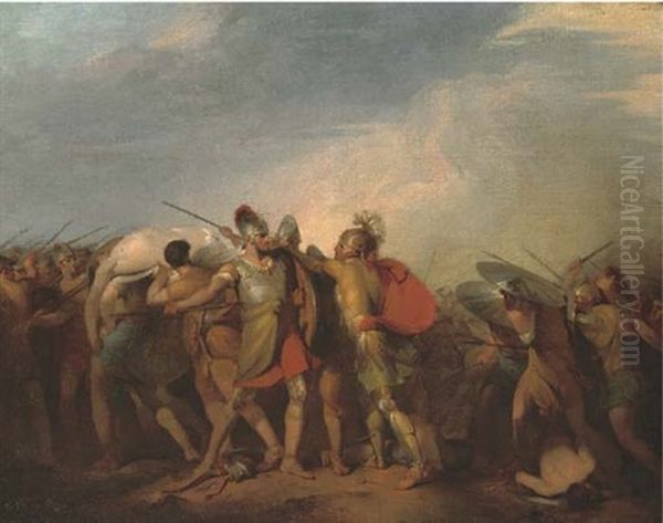 The Removal Of The Body Of Patroclus Oil Painting by John Hamilton Mortimer