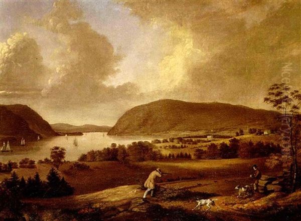 Shooting In The Hudson Highlands Near New Windsor: Autumn Oil Painting by John Ludlow Morton