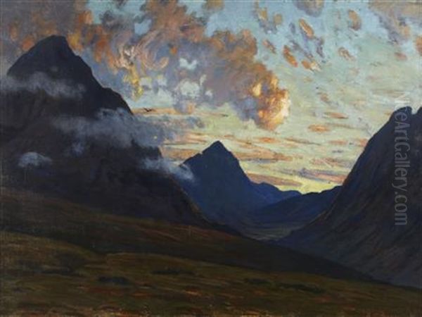 Glen Sannox Oil Painting by Thomas Corson Morton