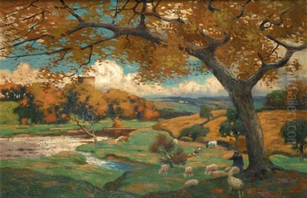 Autumn Landscape Oil Painting by Thomas Corson Morton