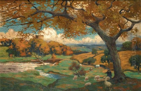 Autumn Landscape Oil Painting by Thomas Corson Morton