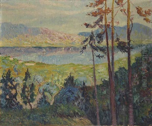 Bord De La Marne Oil Painting by Francis Morton-Johnson