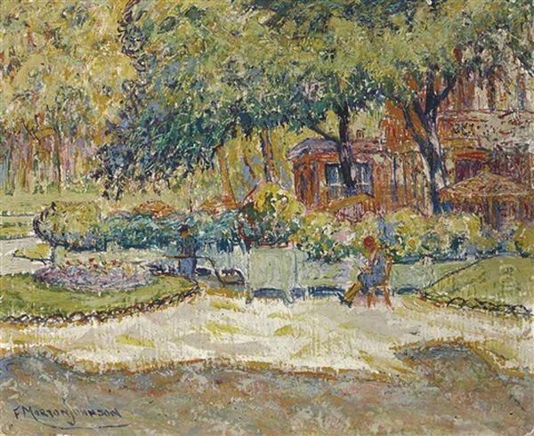 Detente Aux Jardins Des Champs-elysees Oil Painting by Francis Morton-Johnson