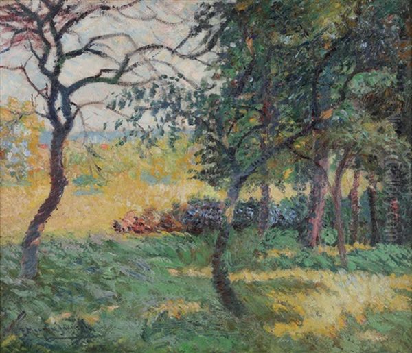 Paysage Aux Bords De Marne Oil Painting by Francis Morton-Johnson