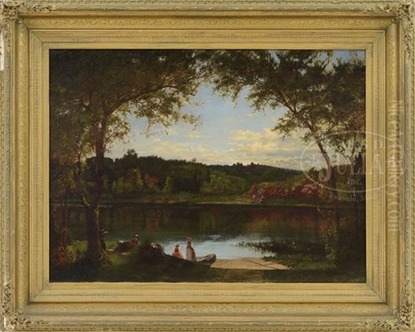 Picnic On The Hudson Oil Painting by Joseph Morviller