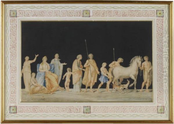 Design For A Frieze With Classical Figures Oil Painting by Tommaso Bigatti