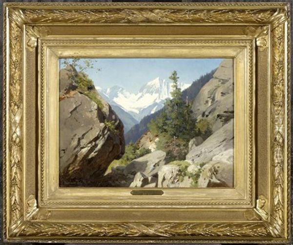 Maderanertal Oil Painting by Adolf Konrad Mosengel