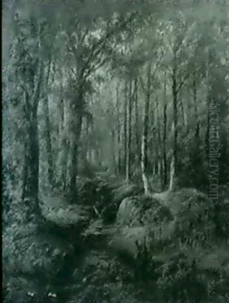 Forest Interior Oil Painting by Thomas G. Moses