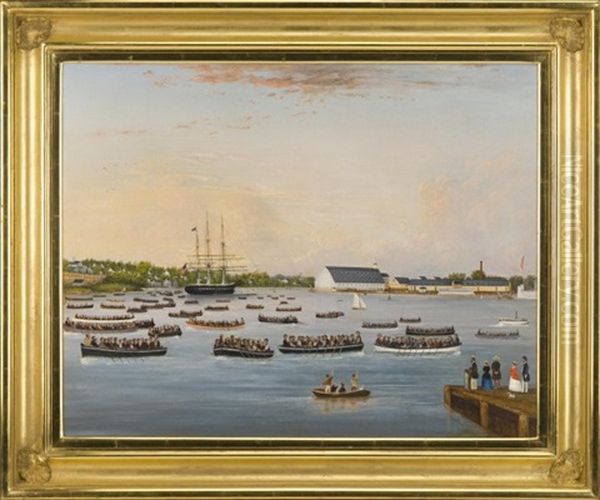 Coming From The Navy Yard, Portsmouth Oil Painting by Thomas P. Moses