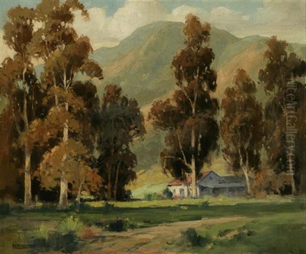 Southern California Eucalyptus Mountain Landscape Oil Painting by Walter Farrington Moses