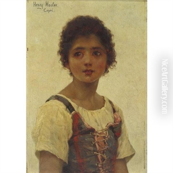 Young Girl From Capri Oil Painting by Gustave Henry Mosler