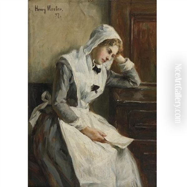 Lost In Thought Oil Painting by Gustave Henry Mosler