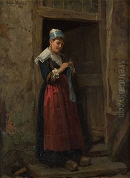 Mujer Holandesa Oil Painting by Henry Mosler