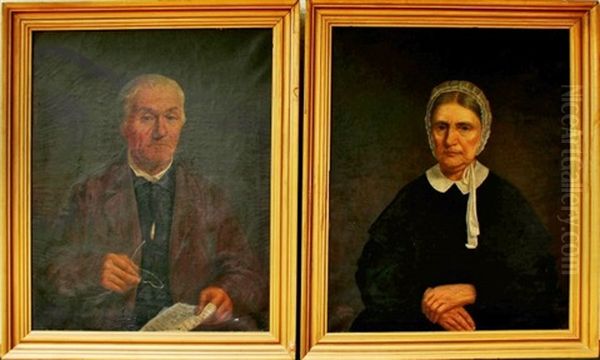 Portraits With Lincoln Election (pair) Oil Painting by Henry Mosler