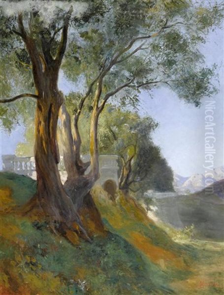 Sudlandische Landschaft Oil Painting by Alexis Mossa