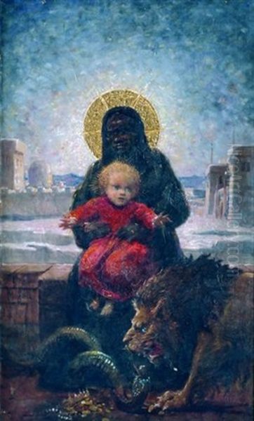 Vierge Noire A L'enfant Oil Painting by Alexis Mossa