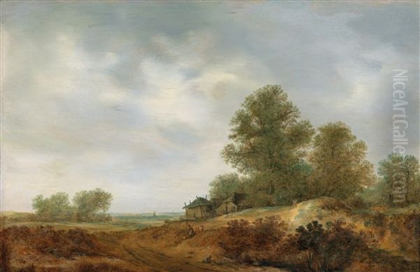 Dunenlandschaft Mit Einem Von Baumen Umgebenen Gehoft by Jacob van Mosscher