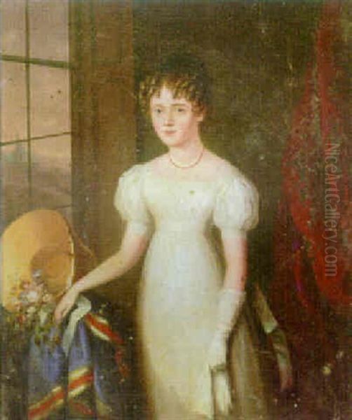 Portrait Of Mrs. Lindley Of Sheffield Oil Painting by Alexander Mosses