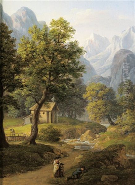 Aus Berchtesgaden Oil Painting by Joseph Mossmer