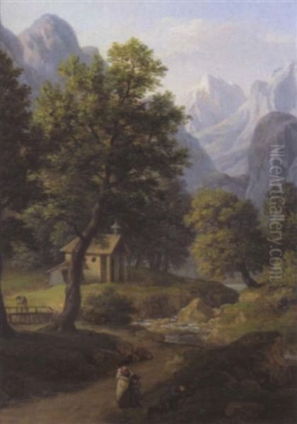 Aus Berchtesgaden Oil Painting by Joseph Mossmer