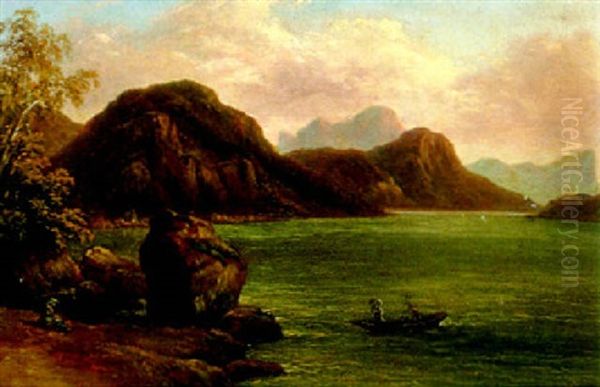 Motiv Aus Dem Salzkammergut Oil Painting by Joseph Mossmer