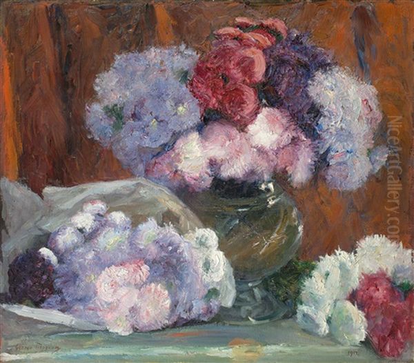 Blumenstilleben Oil Painting by George Mosson