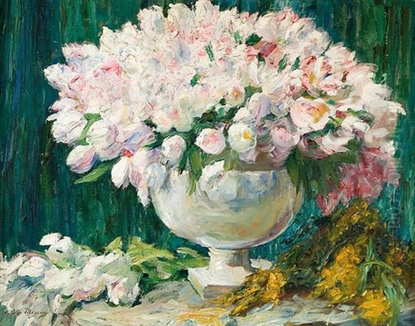 Stilleben Mit Tulpenstraus Oil Painting by George Mosson