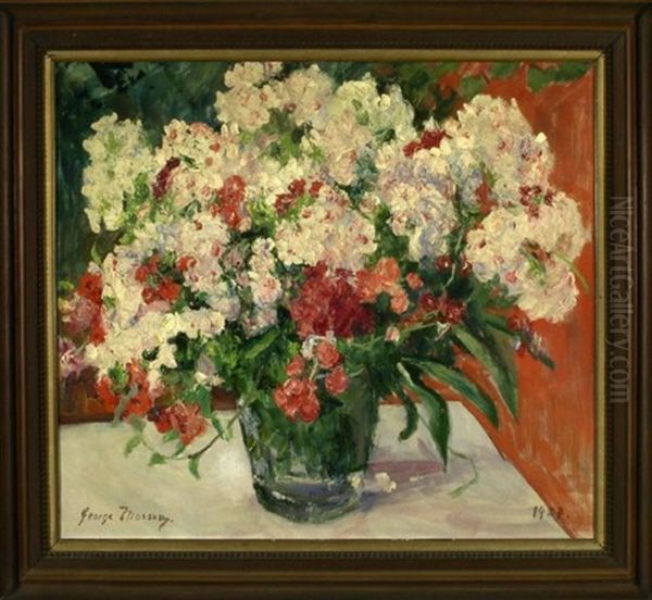 Blumen In Einer Glasvase Oil Painting by George Mosson