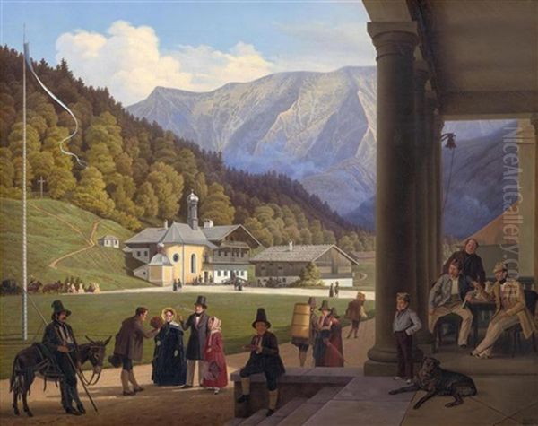 Wildbad Kreuth Oil Painting by Ludwig August Most