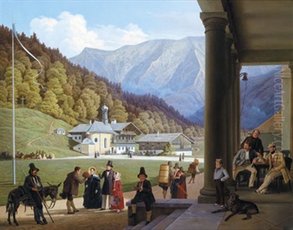 Wildbad Kreuth In Den Bayerischen Alpen Oil Painting by Ludwig August Most