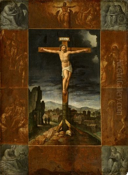 The Crucifixion Oil Painting by Gillis Mostaert the Elder