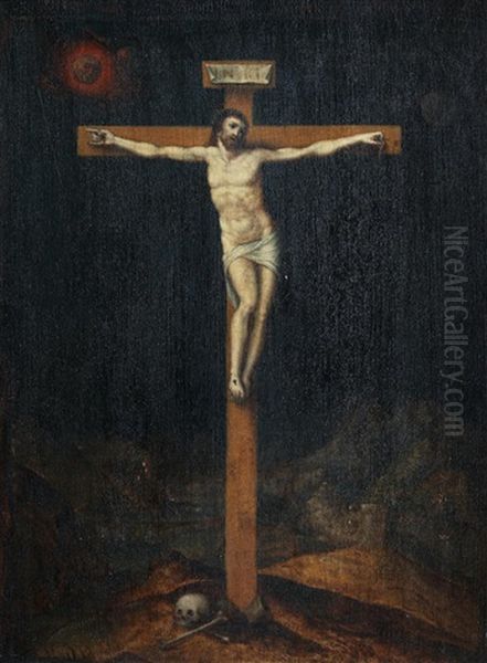 The Crucifixion Oil Painting by Gillis Mostaert the Elder