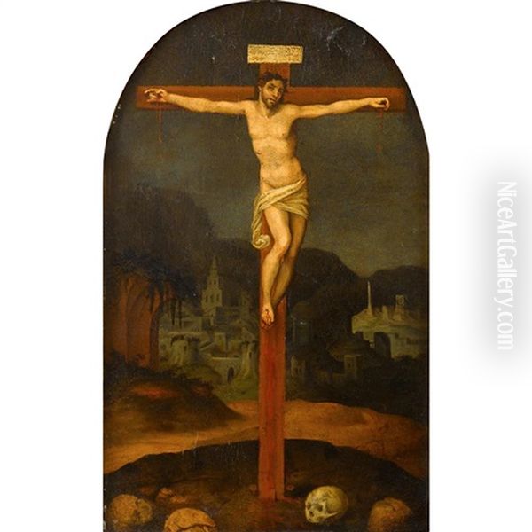 The Crucifixion Oil Painting by Gillis Mostaert the Elder