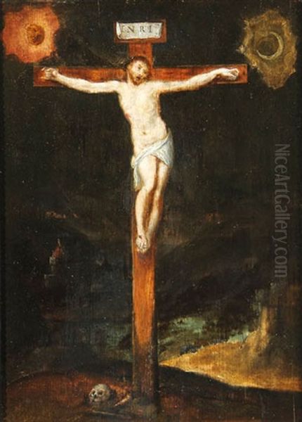 The Crucifixion Oil Painting by Gillis Mostaert the Elder