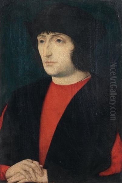 Portrait D'homme En Rouge Oil Painting by Gillis Mostaert the Elder