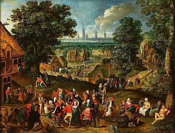 Kermesse Flamande Oil Painting by Gillis Mostaert the Elder