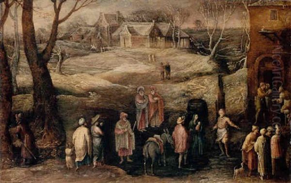 The Arrival At Bethlehem Oil Painting by Gillis Mostaert the Elder