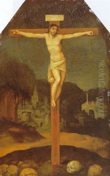 The Crucifixion Oil Painting by Gillis Mostaert the Elder